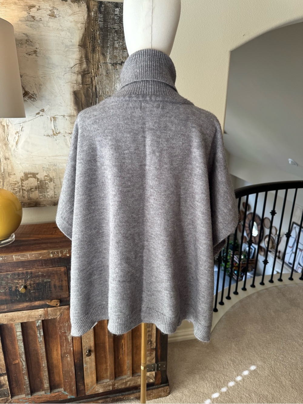 Loft Cozy Turtleneck Poncho Sweater - One Size - Picture 5 of 7
